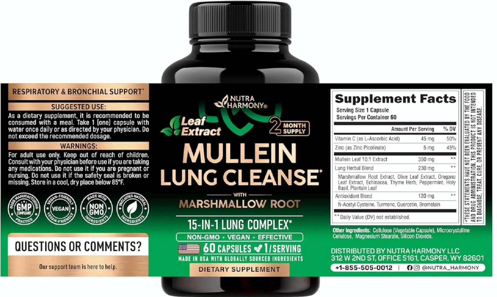 Mullein Lung Detox – Mullein Leaf 10:1 Extract – Marshmallow Root | Echinacea |