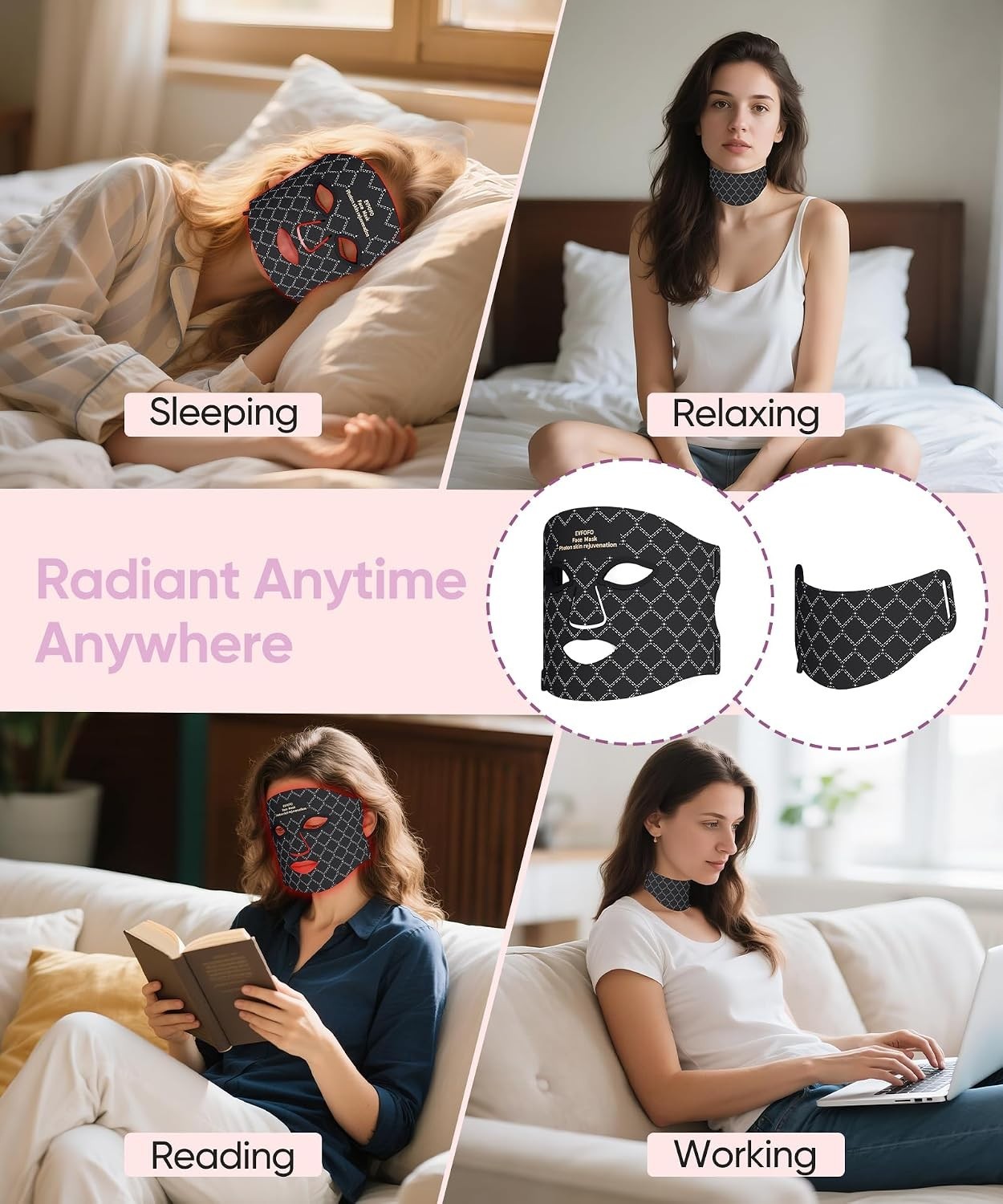 Red Light Therapy Mask LED Photon Face Neck Anti Aging Skincare Device NEW