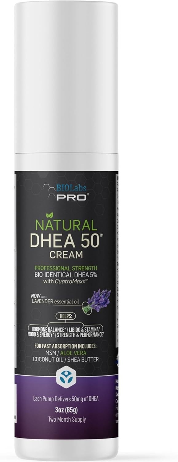 Natural DHEA Cream, 50mg, Two- Supply in Lavender Scented Formula