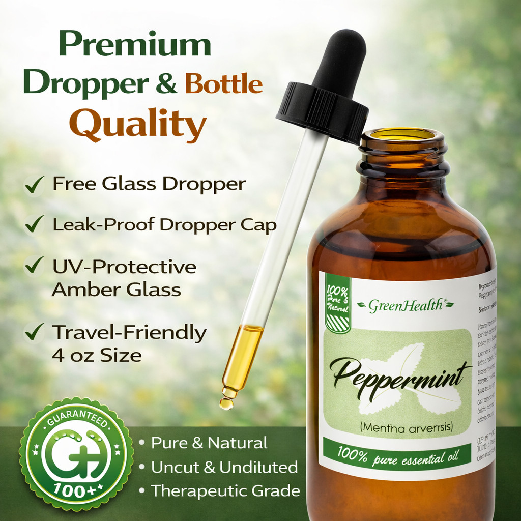 Essential Oil 4 oz with Free Glass Dropper, All Natural Uncut, 50+ Popular Oils