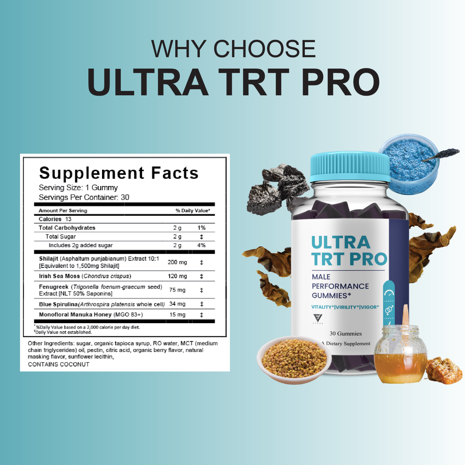 Ultra TRT Pro Gummies, UltraTRT Pro Mens Supplement (30 Gummies)