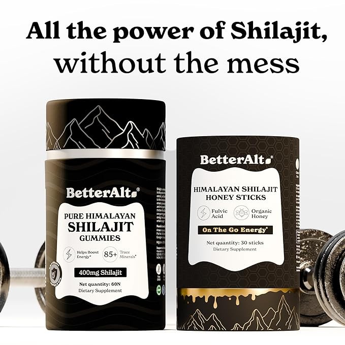 BetterAlt Ultimate Power Up Combo |Shilajit 60 Gummies+ Shilajit Honey 30 Sticks