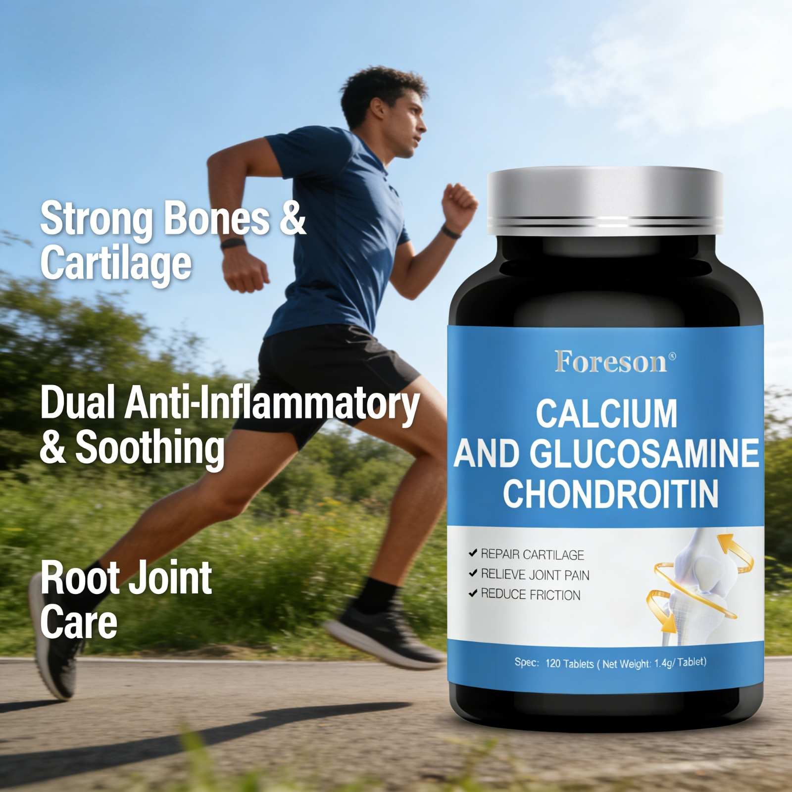 Foreson Glucosamine Chondroitin Joint Support Supplement For Bone Health Care