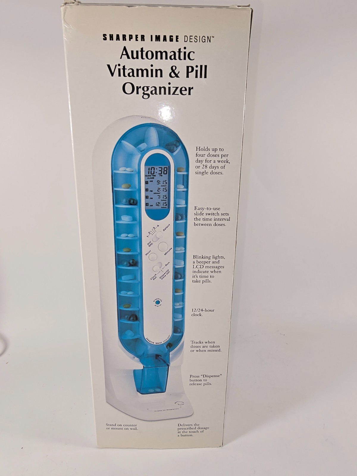 Sharper Image Automatic Vitamin & Pill Organizer In Box Tested Works – See Video