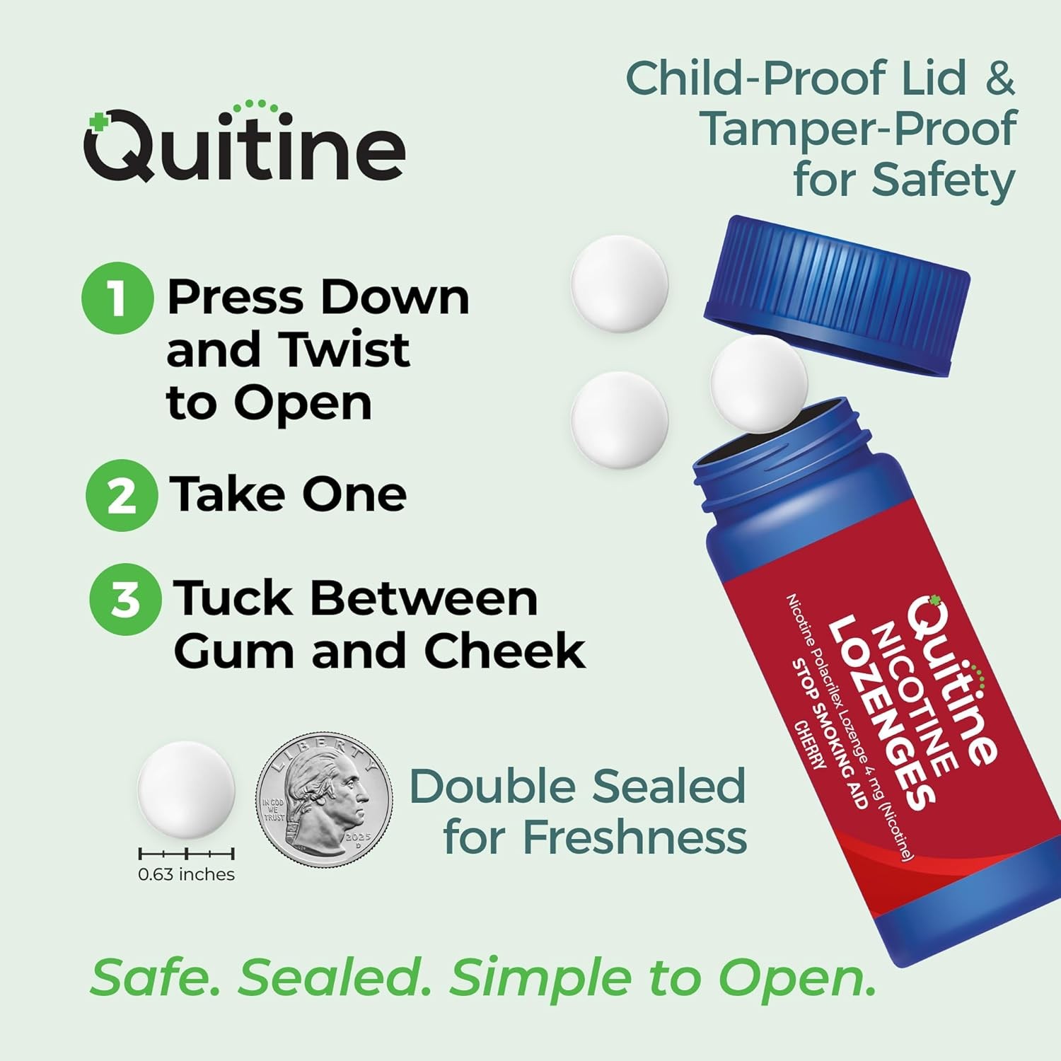 Nicotine Lozenges 4Mg, Cherry Flavor, Stop Smoking Aid – Relieve Nicotine Cravin