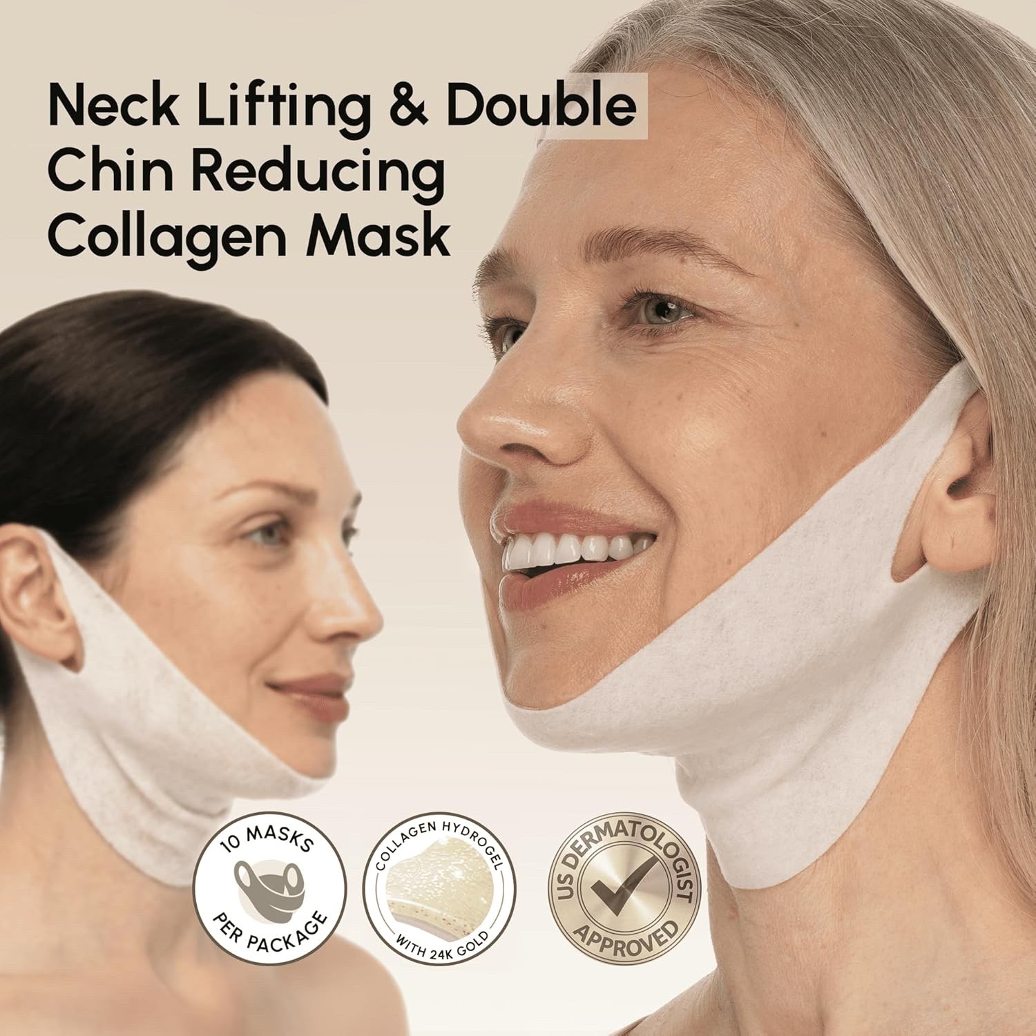 MAREE Chin Strap V Line Lifting Mask 24K Gold Face & Neck Lift Tape Sleep Mask
