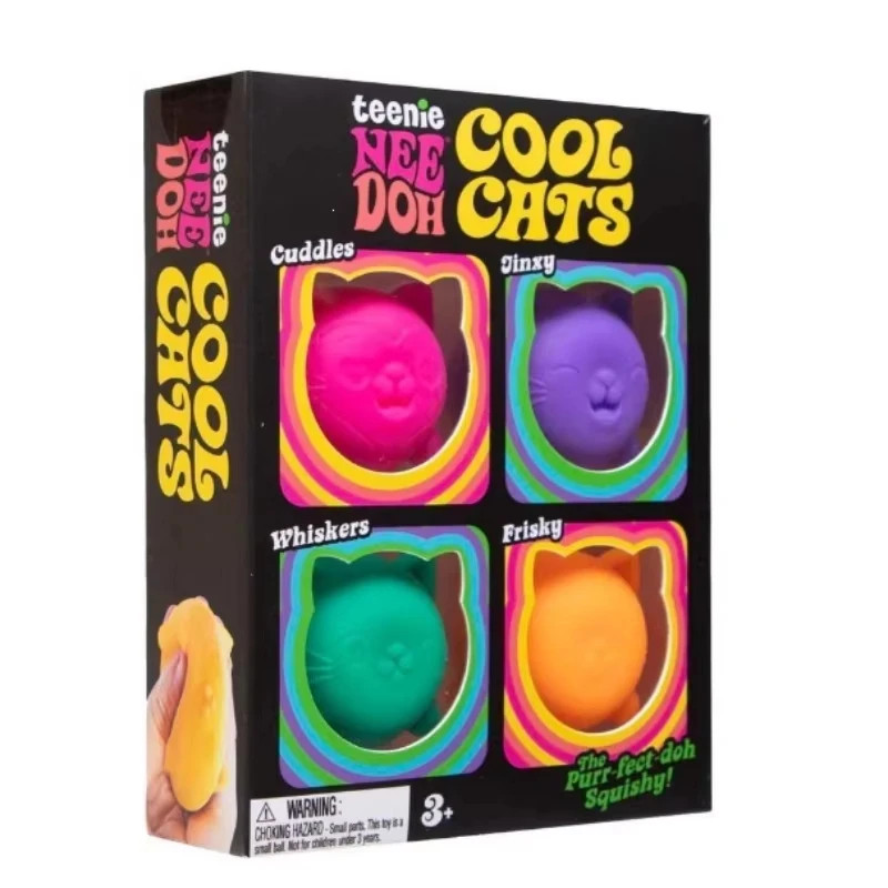 Schylling NEEDOH Cool Cat Squishy Toys Slow Rise Stress Relief Ball Sensory Fidg