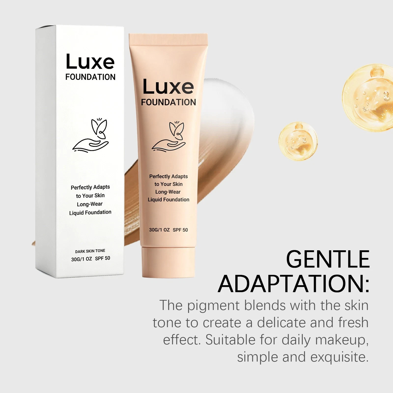 30g Luxe Foundation Colour Changing SPF 50, Luxe Foundation For Mature Skin