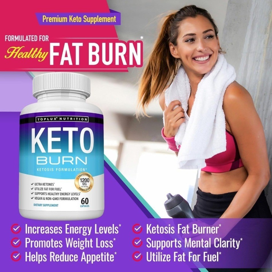 2Pack-Toplux Nutrition Keto Burn 1200mg Ketosis Formula 60 Capsules