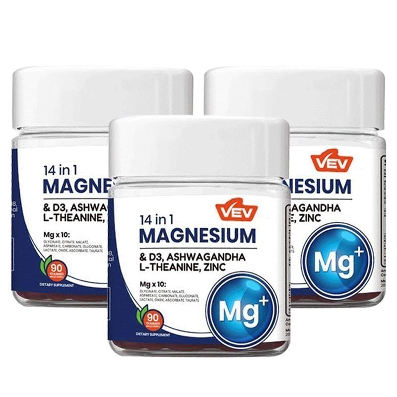 NEW 14-in-1 Magnesium Gummies – with Ashwagandha, L-Theanine, Vitamin D3 & Zinc