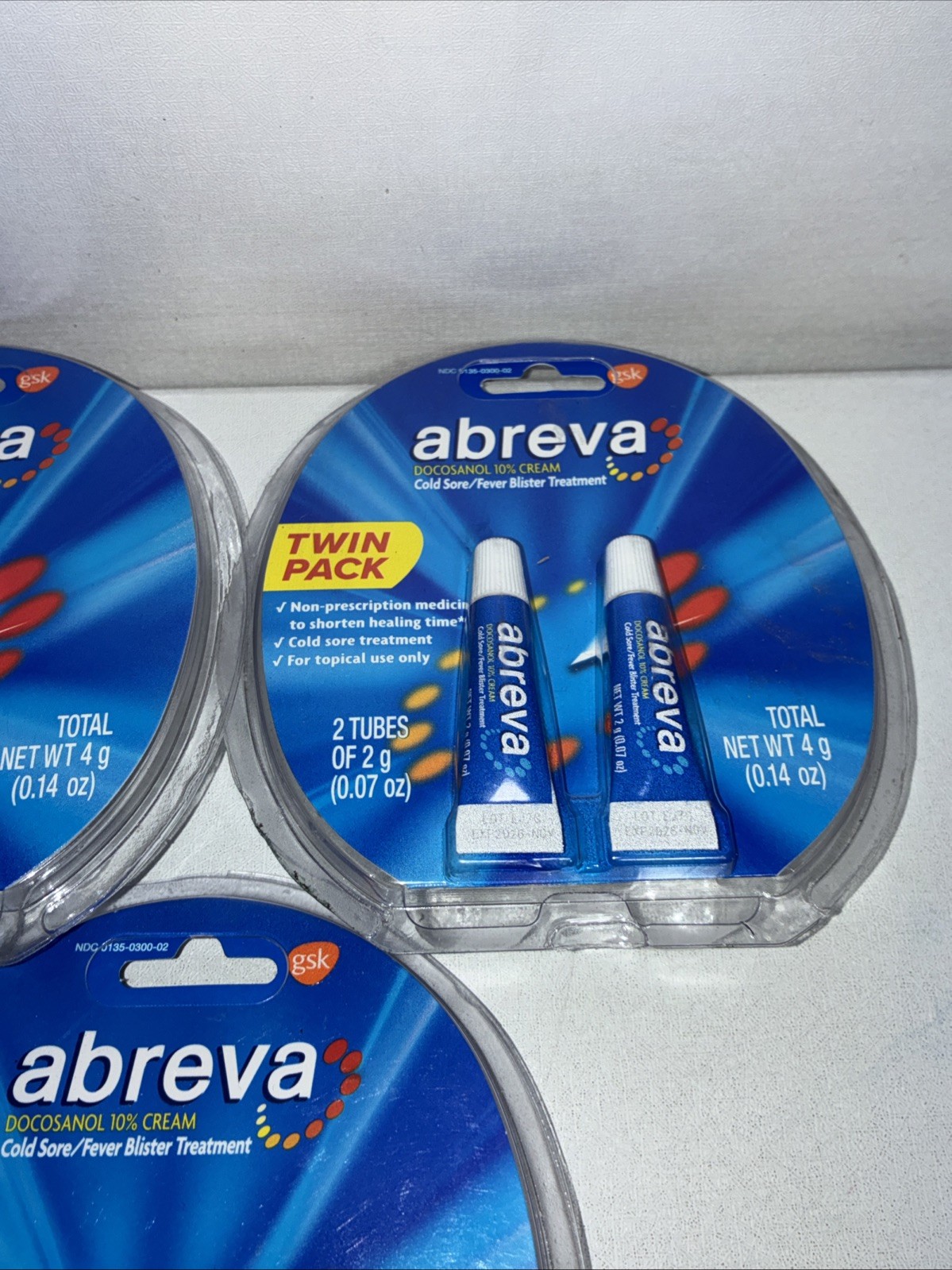 3 Sealed Abreva Twin Packs Cold Sore Treatment Topical Ointment