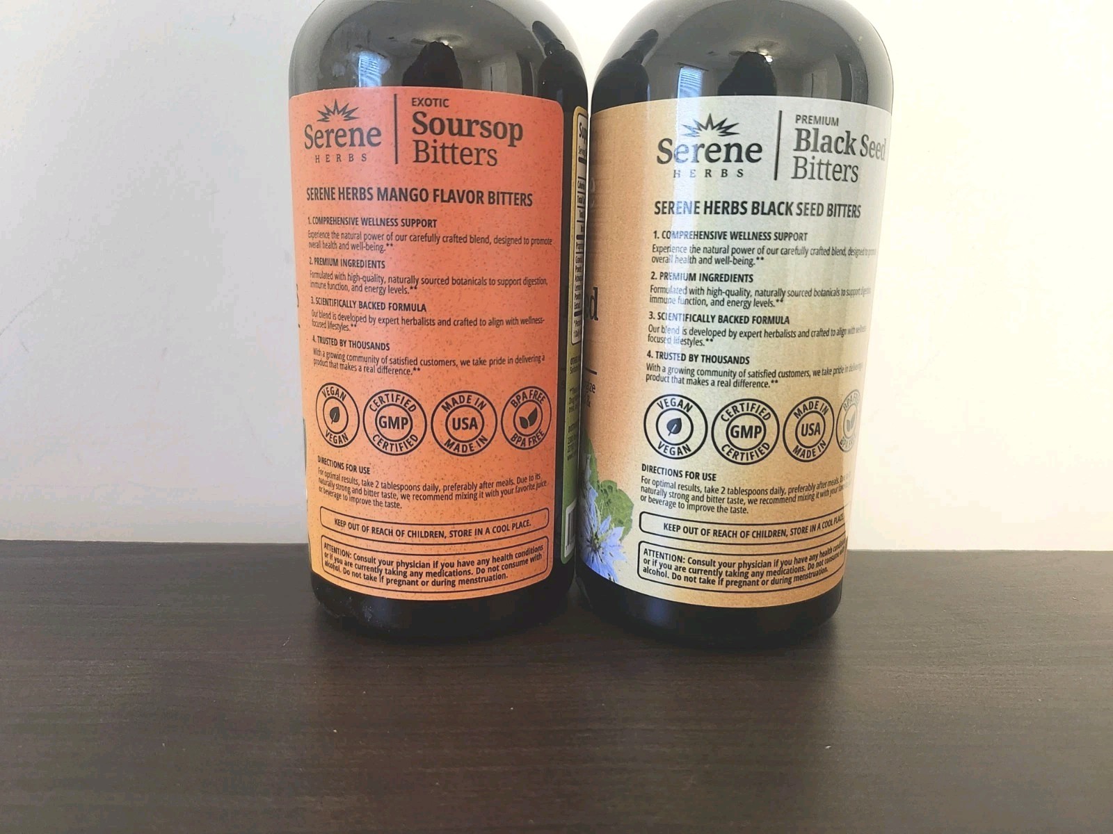 Serene HERBS Soursop Bitters & Black Seed Bitters Bundle Detox And Cleanse