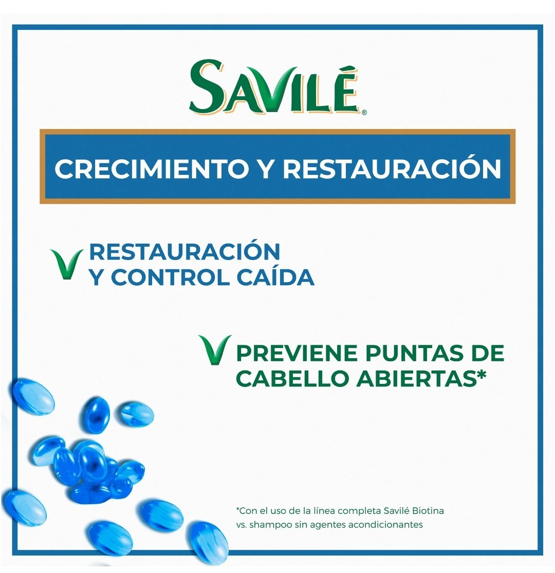 Savile Biotina y Sábila Shampoo Biotin & Aloe Hair Growth/Repair Jumbo 700mL