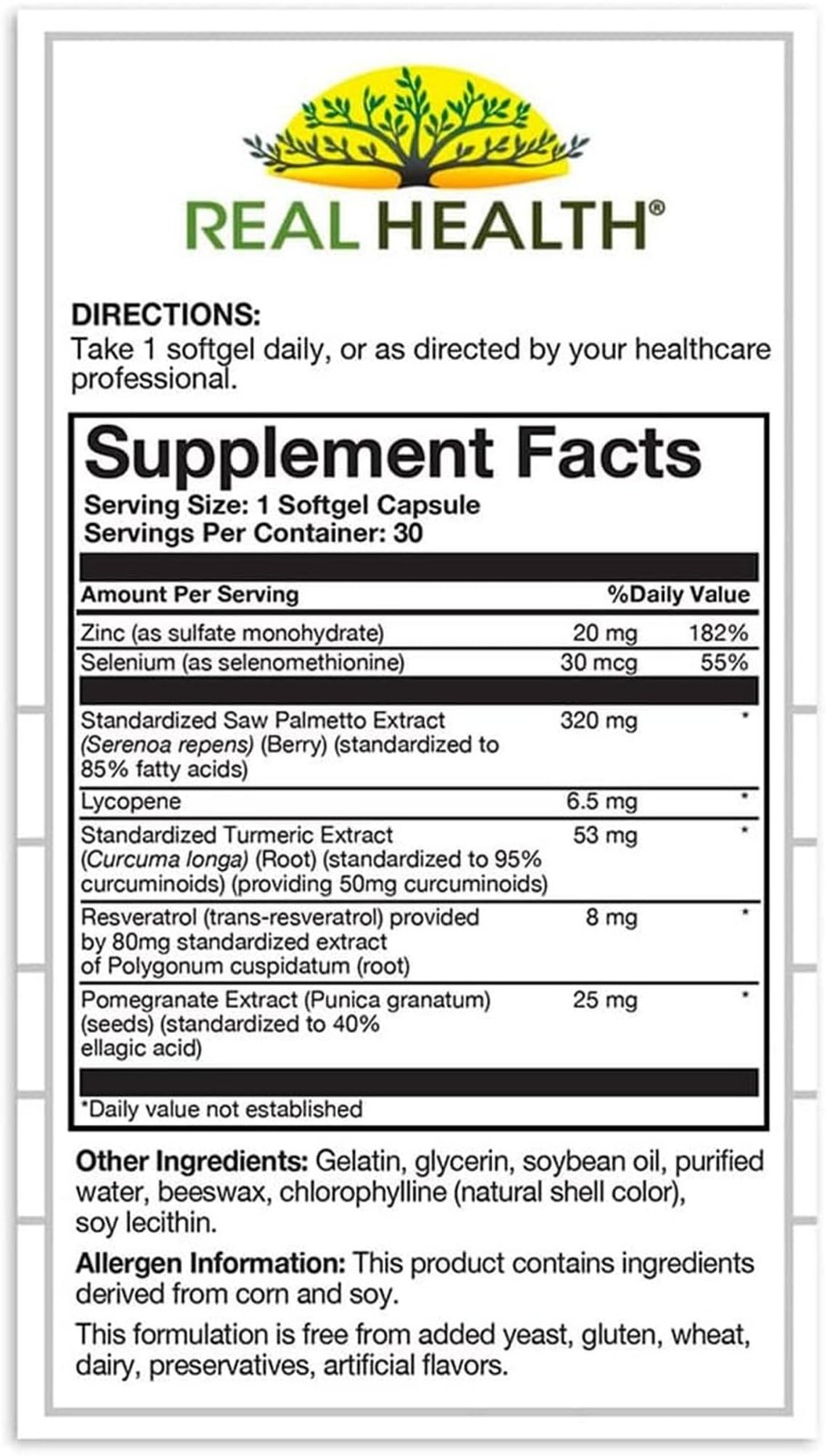Prostate Health Supplements for Men – Saw Palmetto, Lycopene, Resveratrol, 60 Co