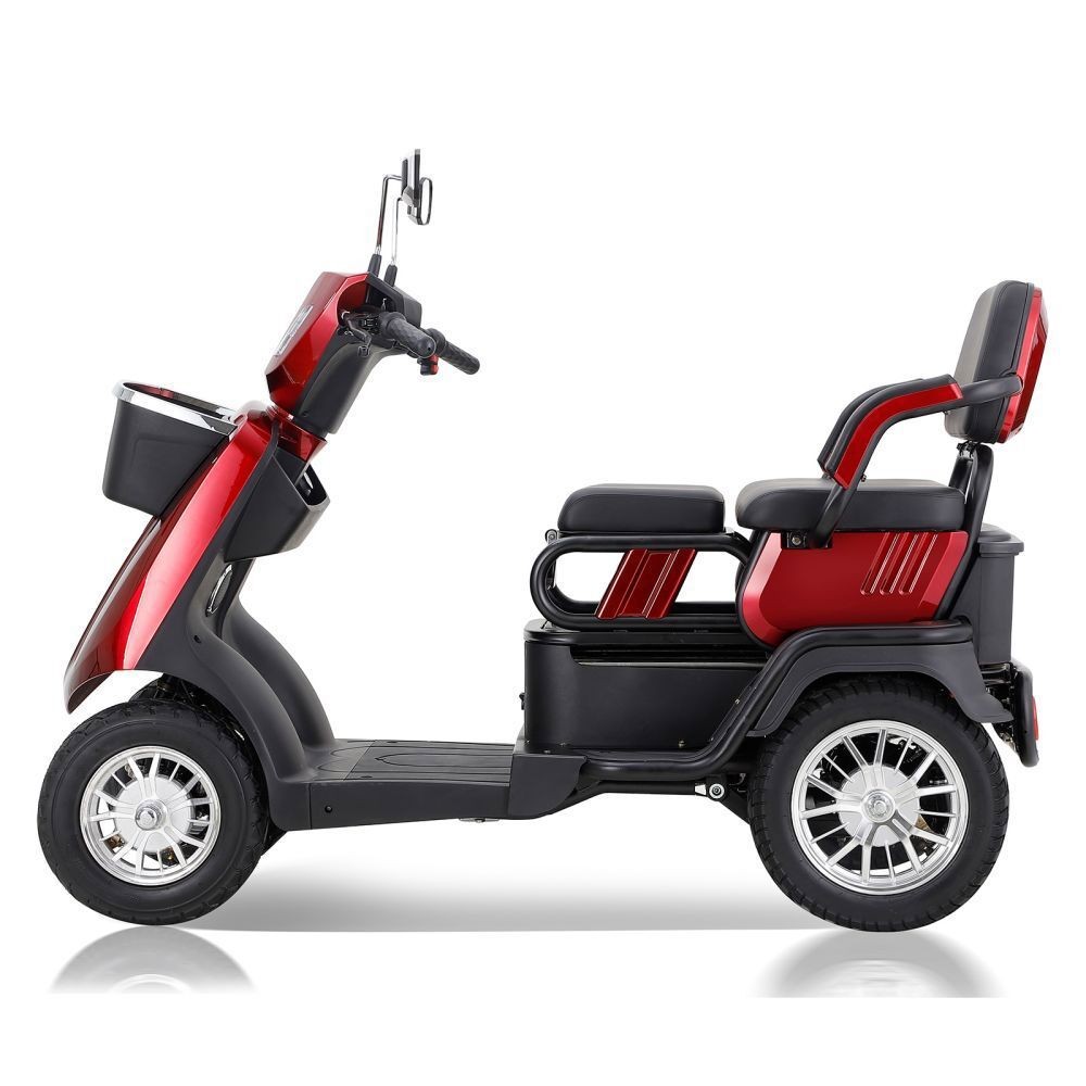 1000W 4-Wheel Heavy Duty Adjustable 2-Seat Electric Power Mobility Scooters