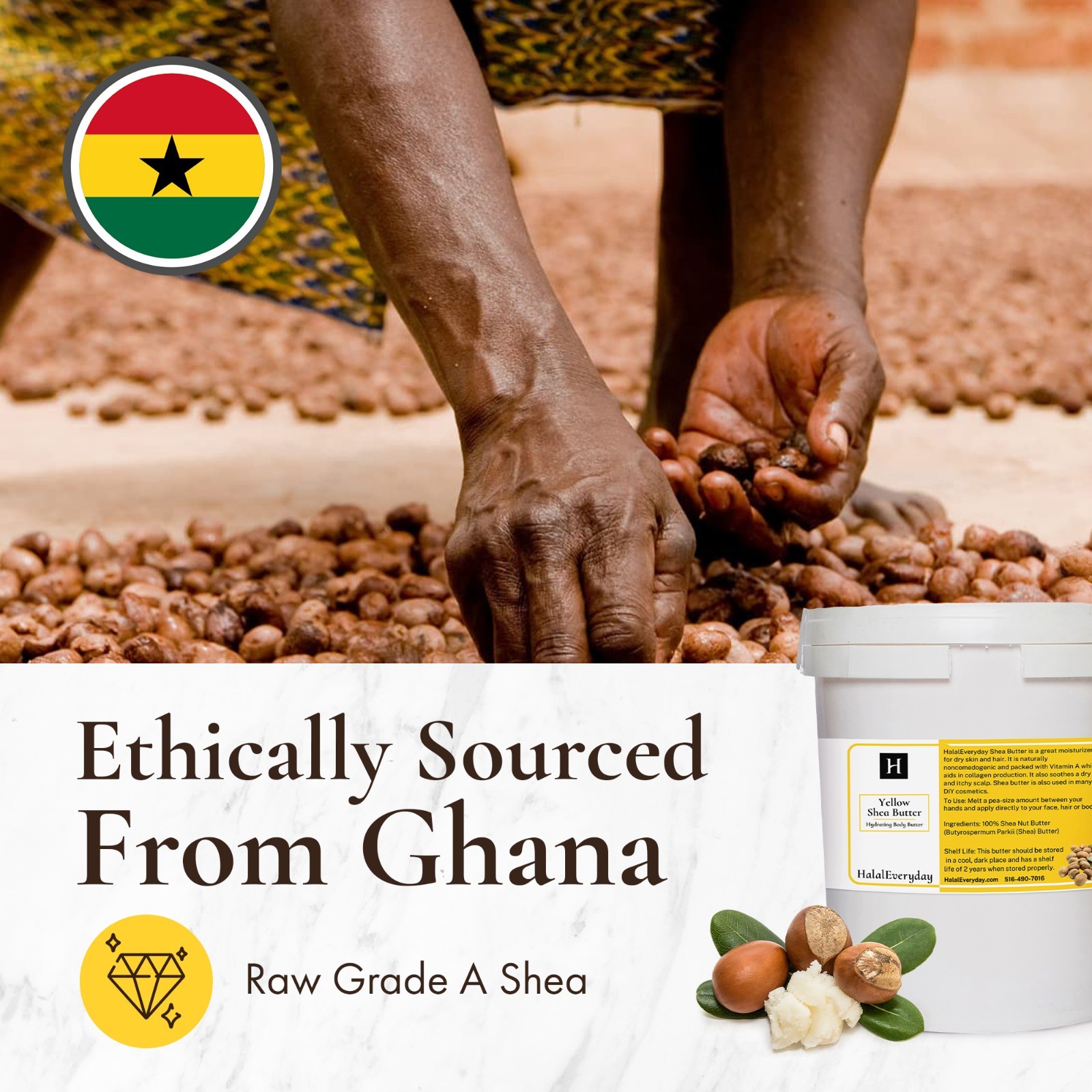 Raw African Shea Butter 5 LB YELLOW – Unrefined 100% Pure Natural Ghana Grade A