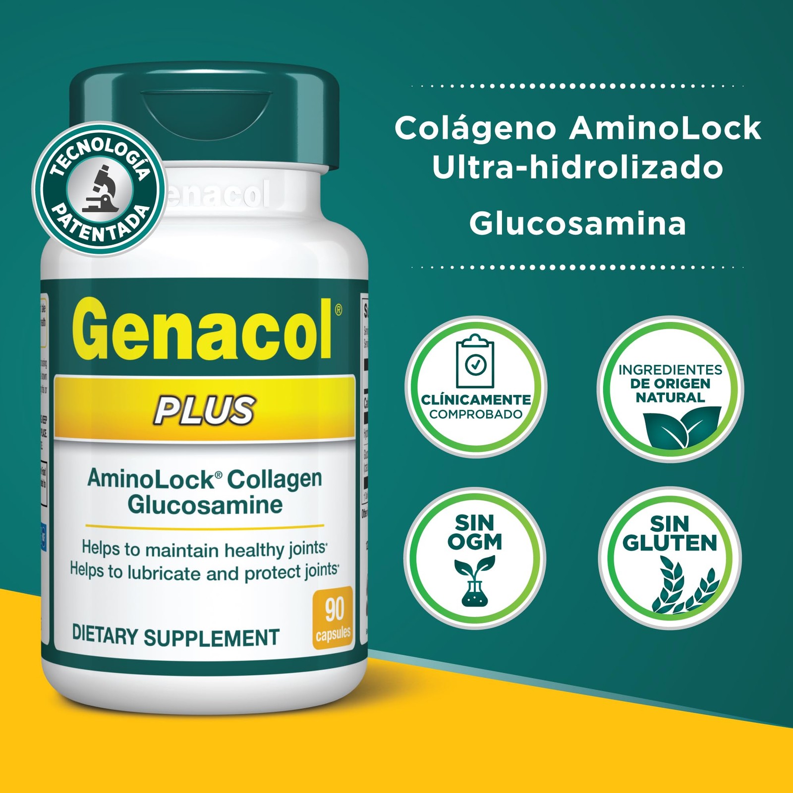 Genacol Plus – Glucosamine and Collagen Supplement, 90 Count (Pack of 1)