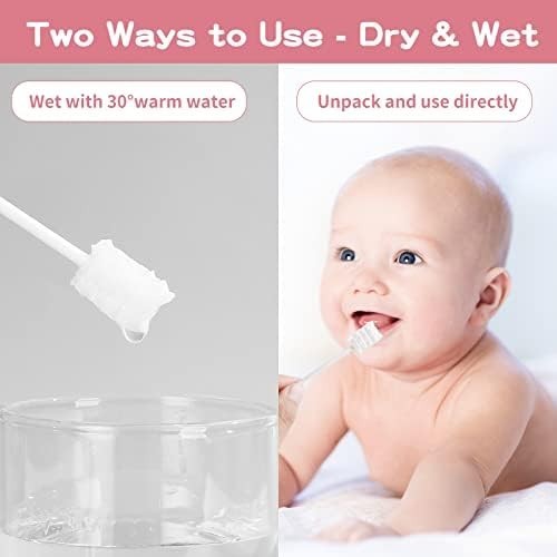 60 Pcs Disposable Baby Tongue Cleaner & Toothbrush for 0-36 Months