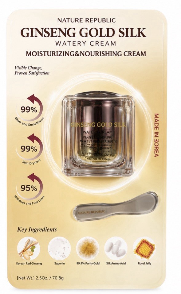 Nature Republic Ginseng Gold Silk Watery Moisturizing & Nourishing Cream 2.5oz