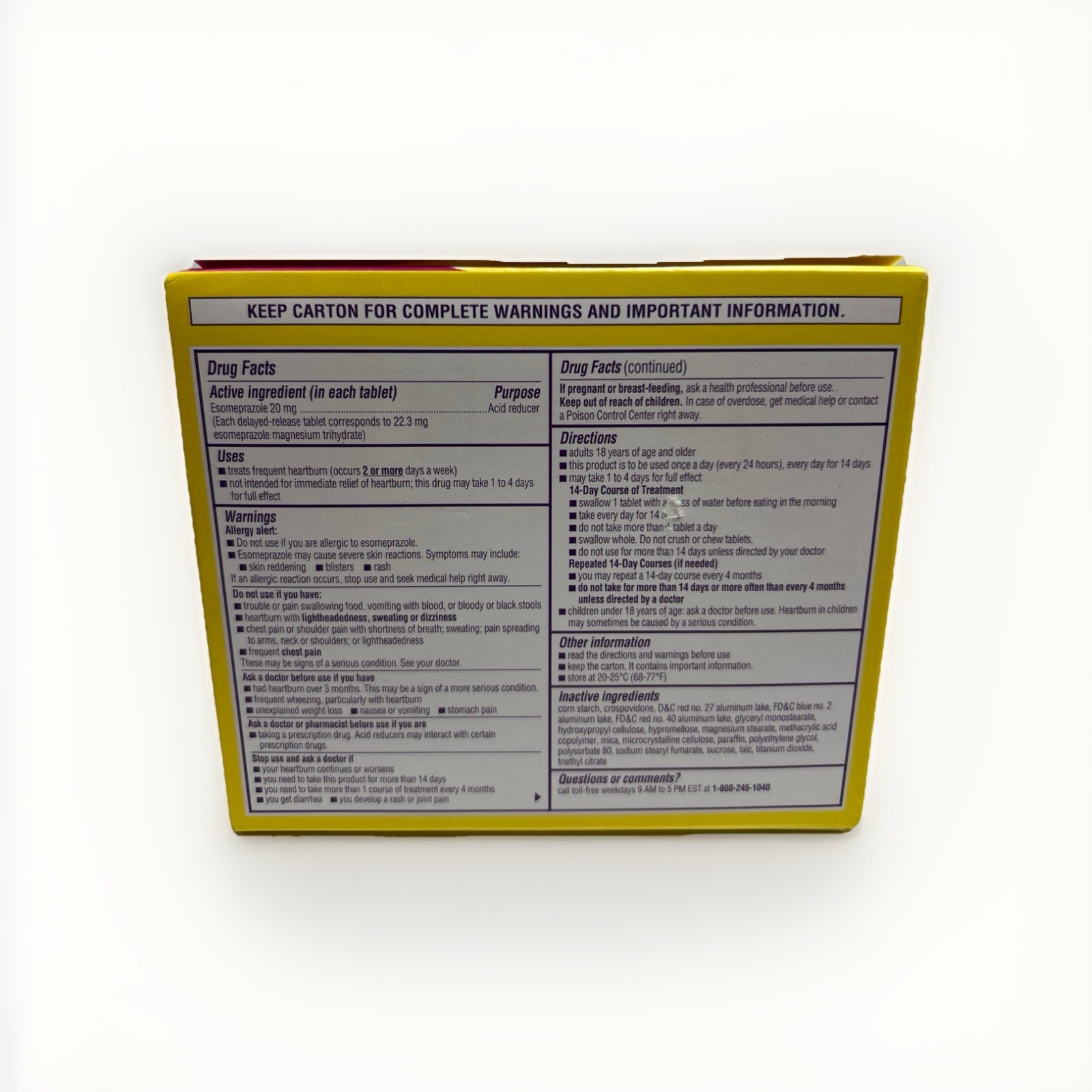 Nexium 24hr Acid Reducer Heartburn Relief 20mg – 42 Tablets EXP 01/2027+ NEW