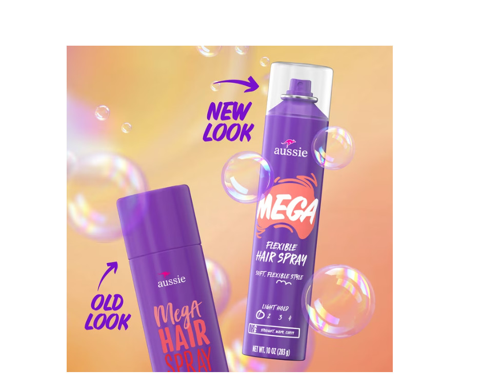 Aussie MEGA Hairspray Flexible Hold 10oz ( 3 pack ) orange