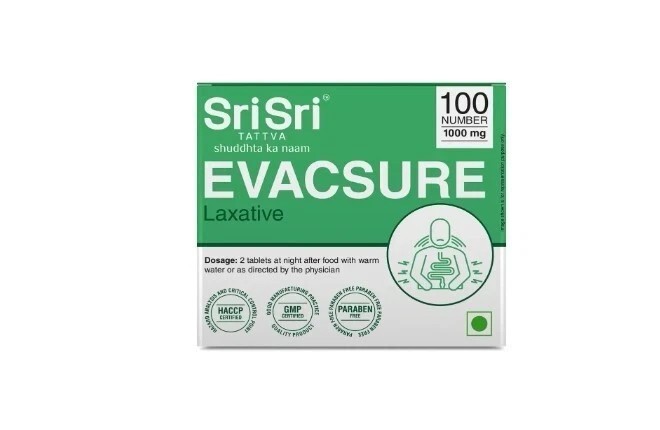 Sri Sri TATTVA shuddhta ka naam Evacsure-Laxative,100 Tabs|1000 Mg