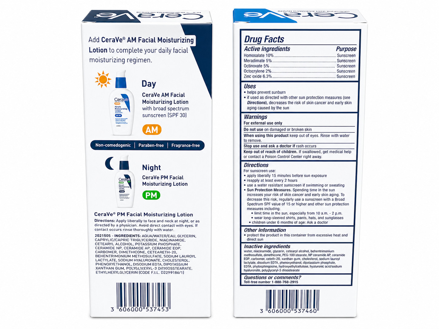 CeraVe AM/PM Facial Moisturizing Lotion Skin Care Set Ultra Lightweight 3oz New