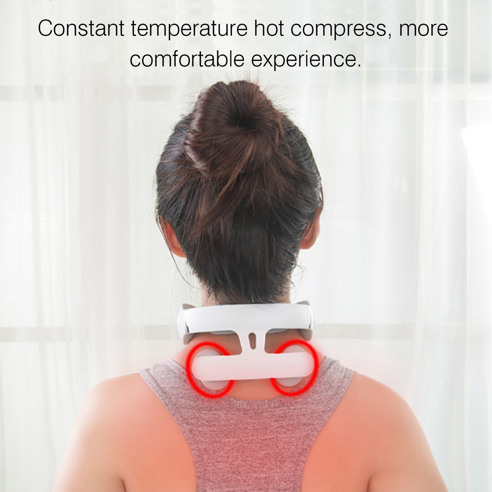 Cervical Massager 16 Modes USB Smart Pulse Heating 4 Head Neck Massager for Neck
