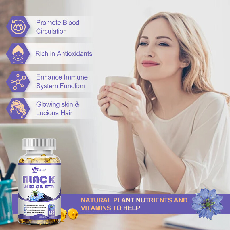 Black Seed Oil Capsules – 100% Pure Organic COLD PRESSED Cumin Nigella Sativa