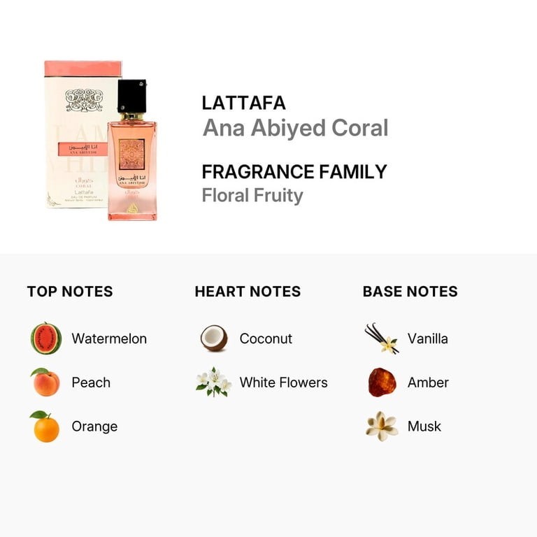 Lattafa Ana Abiyedh Coral Eau de Parfum Spray 2.4 fl oz Regular Size