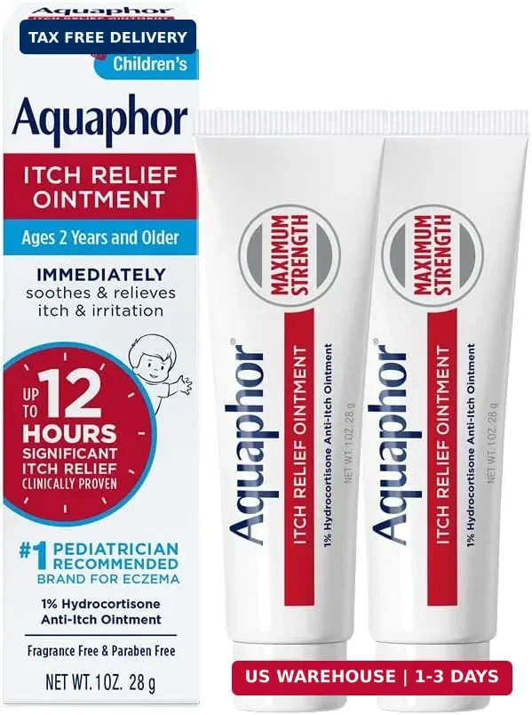 Aquaphor Children’s Itch Relief Ointment, 1% Hydrocortisone Anti Itch Ointment f