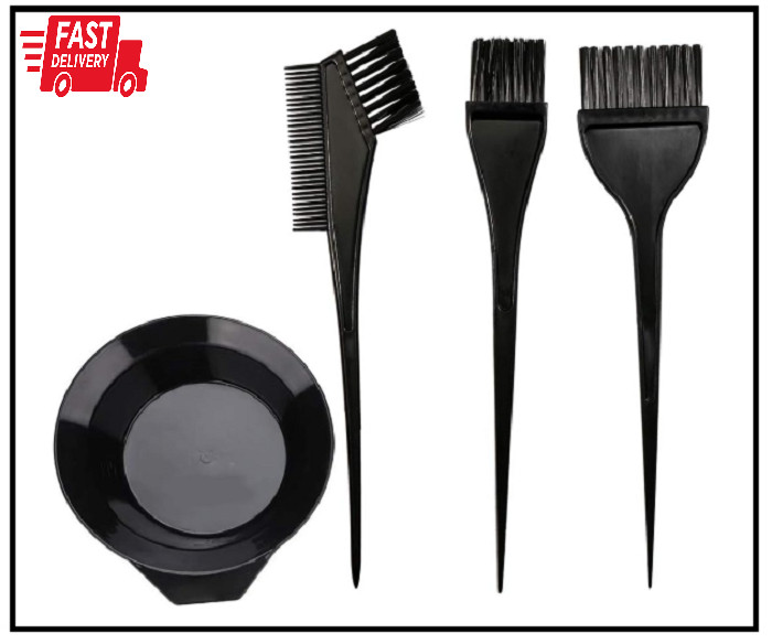 Hair Dye Color Brush & Bowl Set 4Pcs Mixing Tools for Coloring Dye Kit