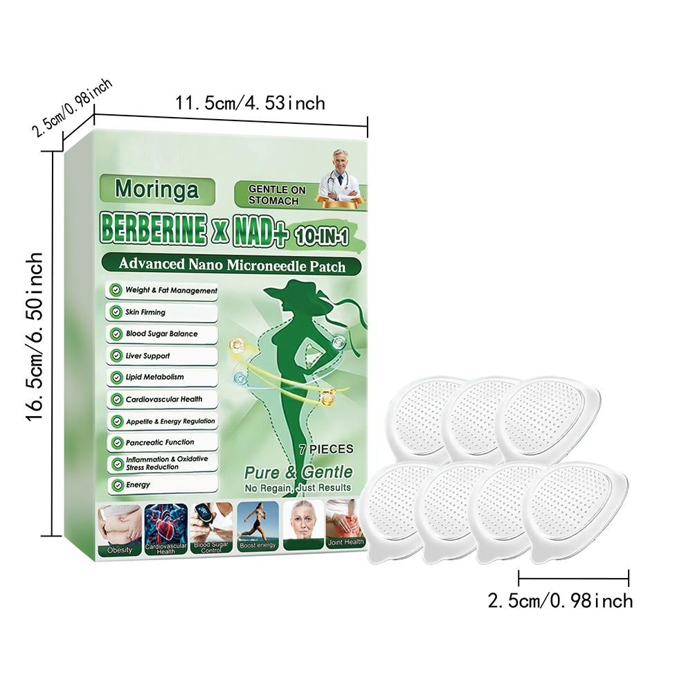 6 Box Moringa Berberine 10-in-1 Advanced Nano Microneedle Patches 7Pcs/Box US