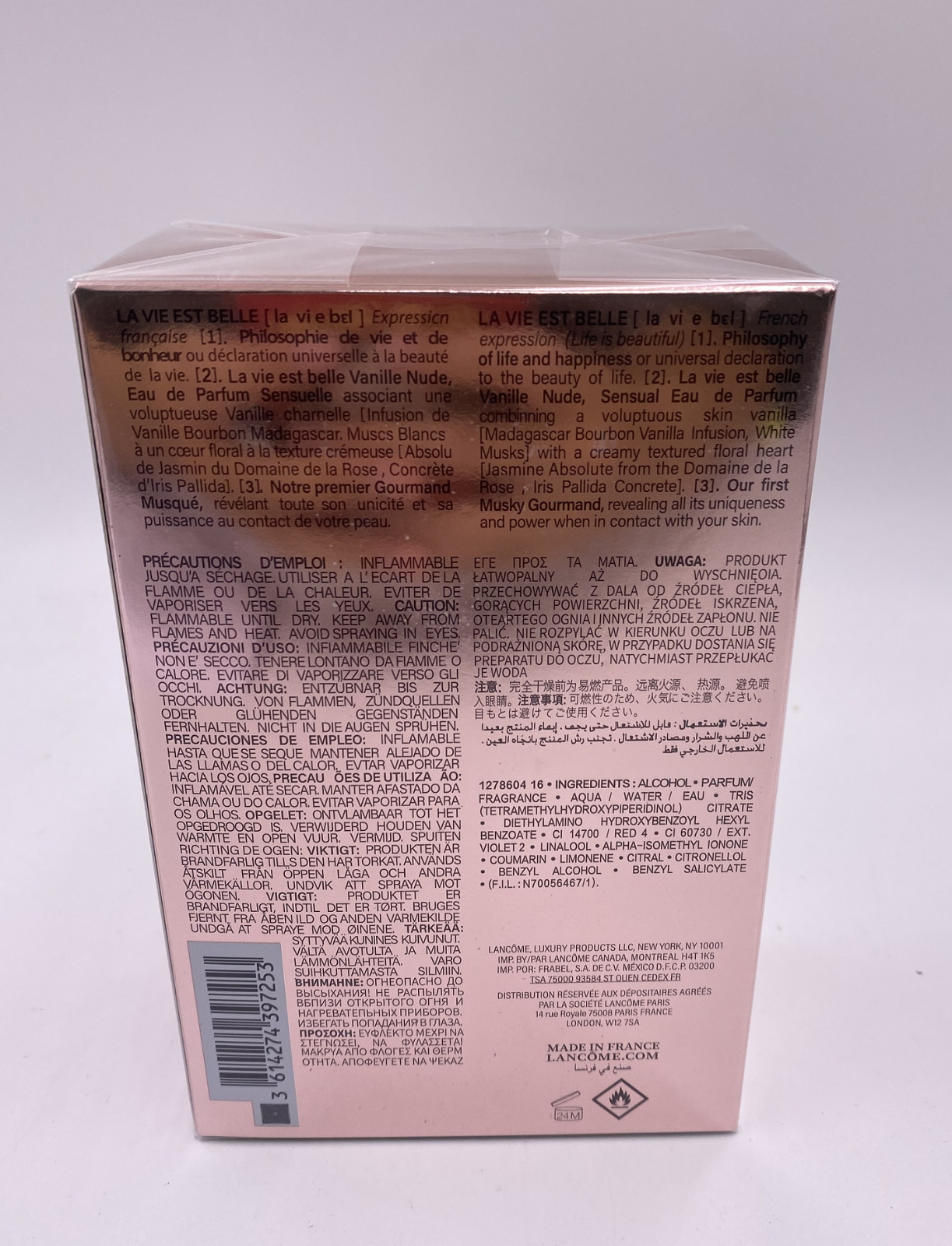 La Vie Est Belle by Lancome 3.4oz 100ML Eau De Parfum Spray for Women New in Box