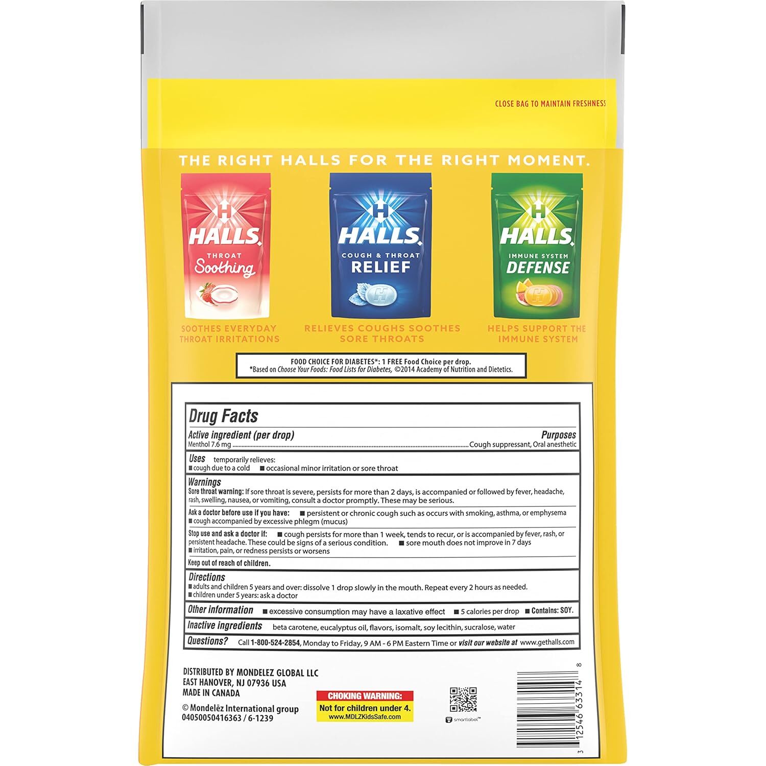 HALLS Relief Honey Lemon Sugar Free Cough Drops Value Pack 180 Drops