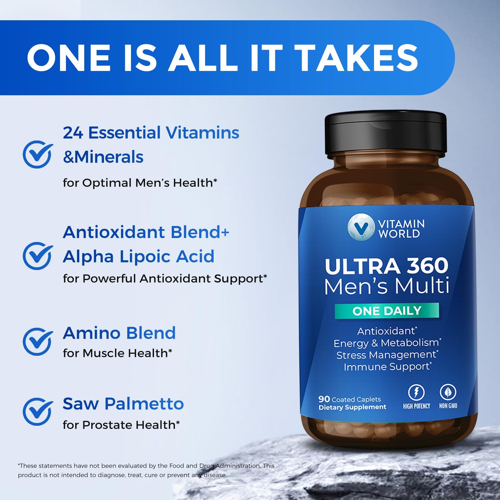 Vitamin World Ultra 360 Multivitamin for Men One Daily, 90 Count (Pack of 1)