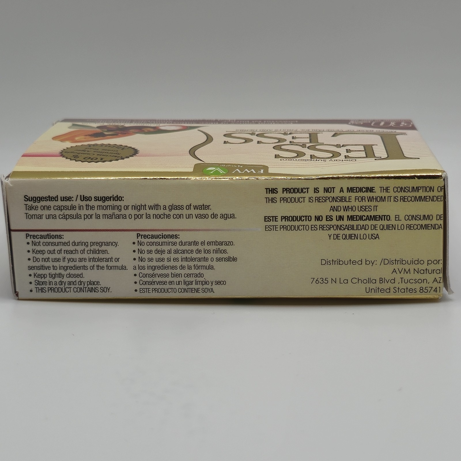 LESS LESS Natural Capsules 500mg With Papain 30 Count