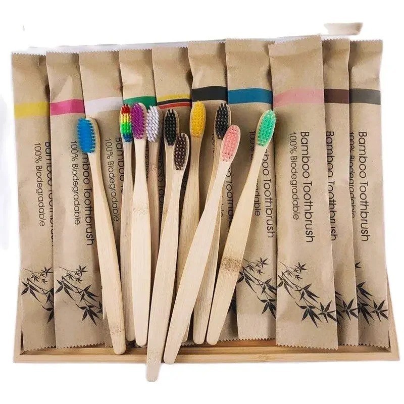 10PCS Eco-Friendly Bamboo Toothbrush Set – Soft Charcoal Bristles Oral Care Pack