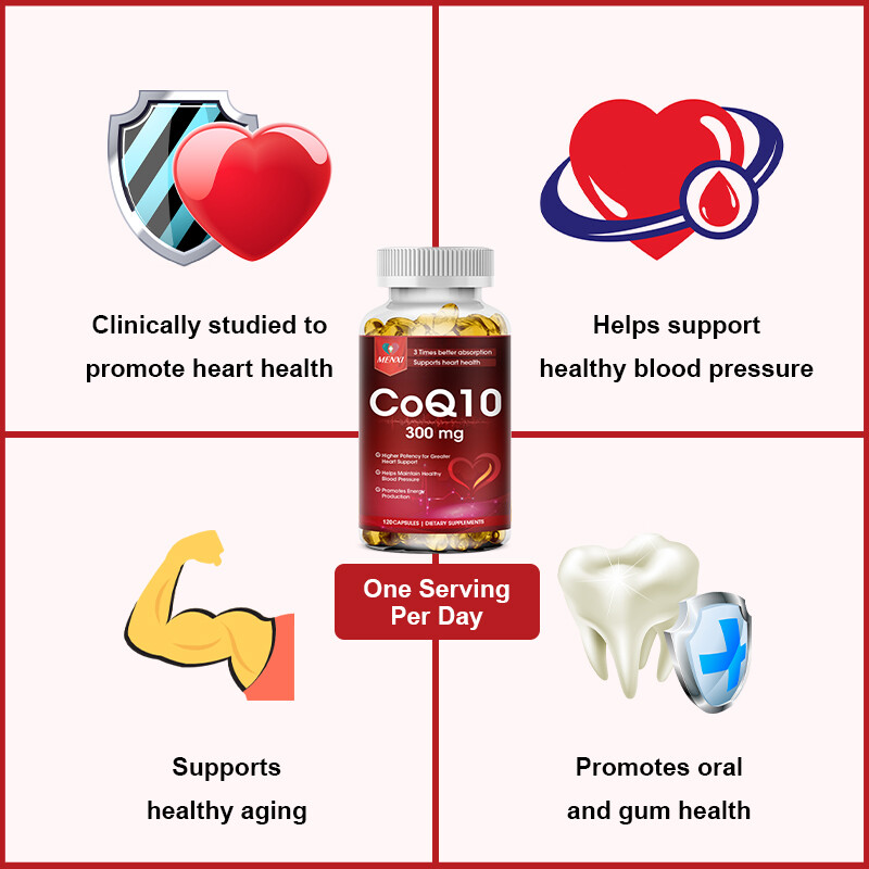 2X CoQ 10 Coenzyme Q10 Vegan Softgel 300mg Cardiovascular Heart Health 120 Caps