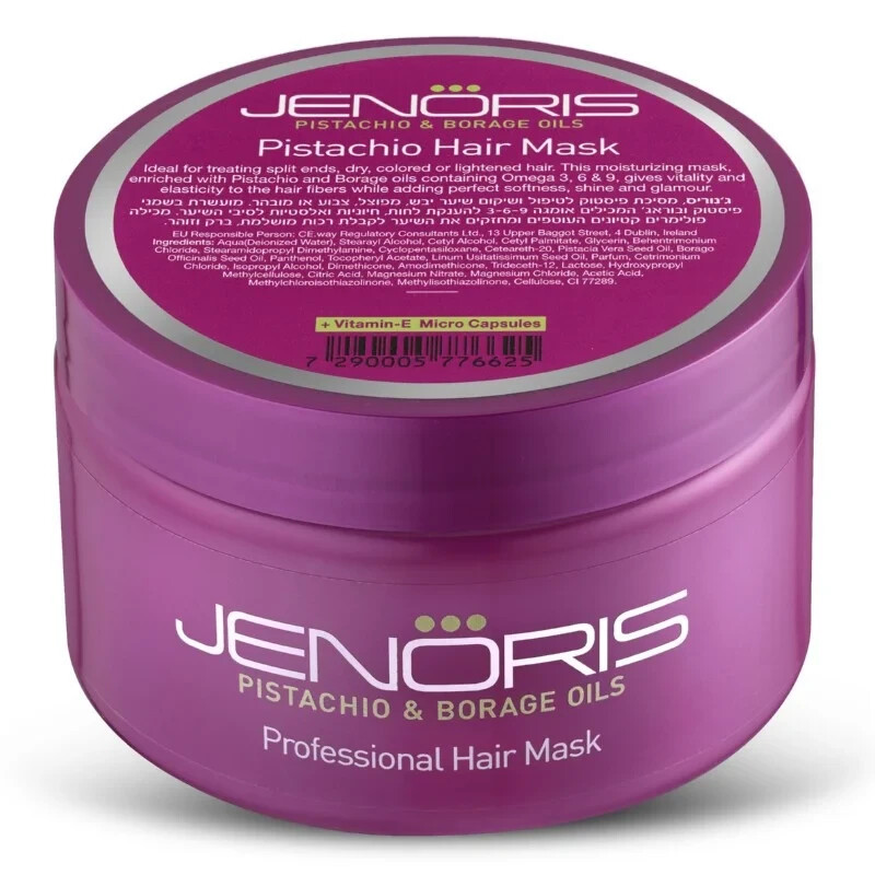 Jenoris Pistachio Hair Mask For Dry Or Treated Hair 250ml 8.45oz Made in Israel