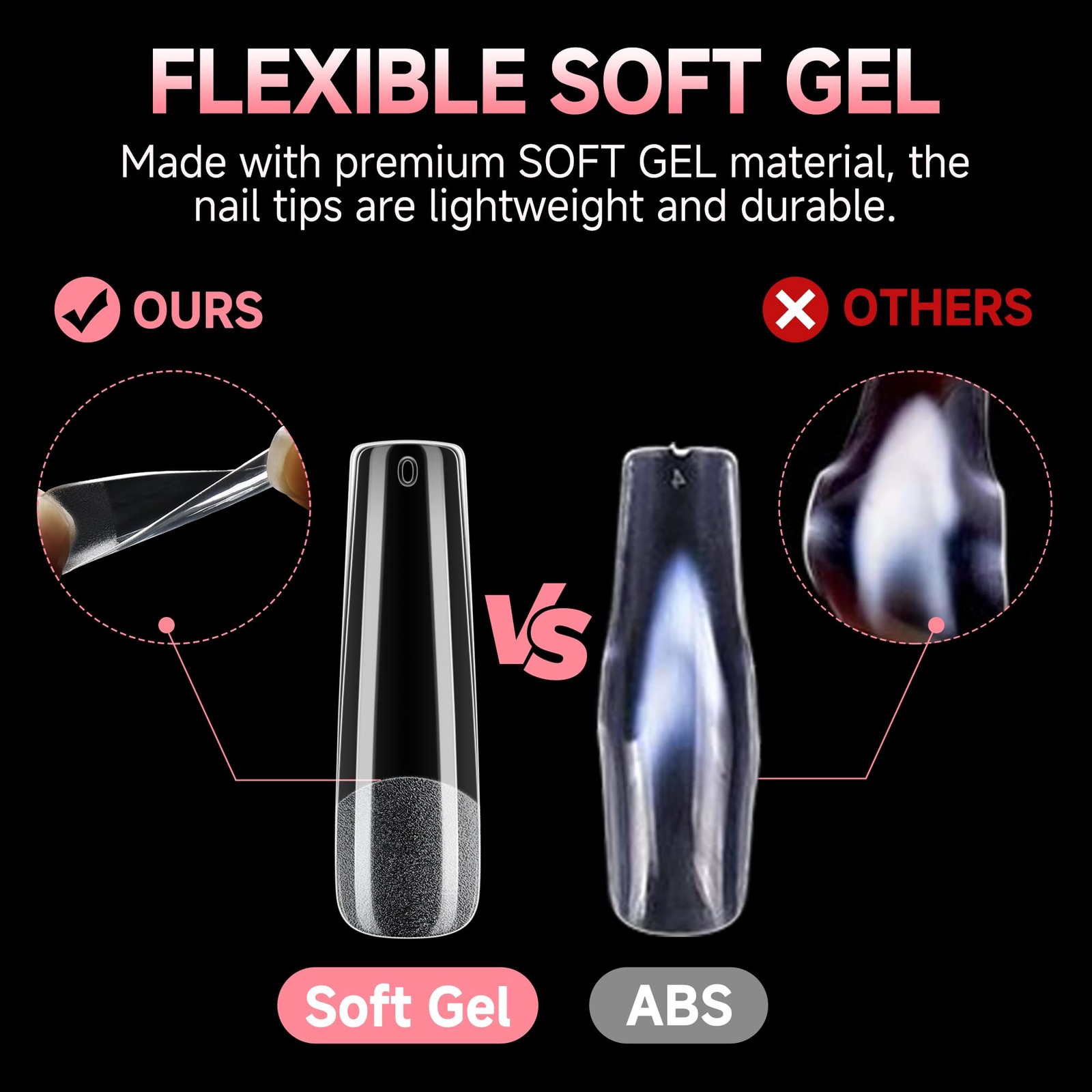 UNA GELLA Long Square Gel Nail Tips XXL: Pre 12 Sizes (Length Not Specified)