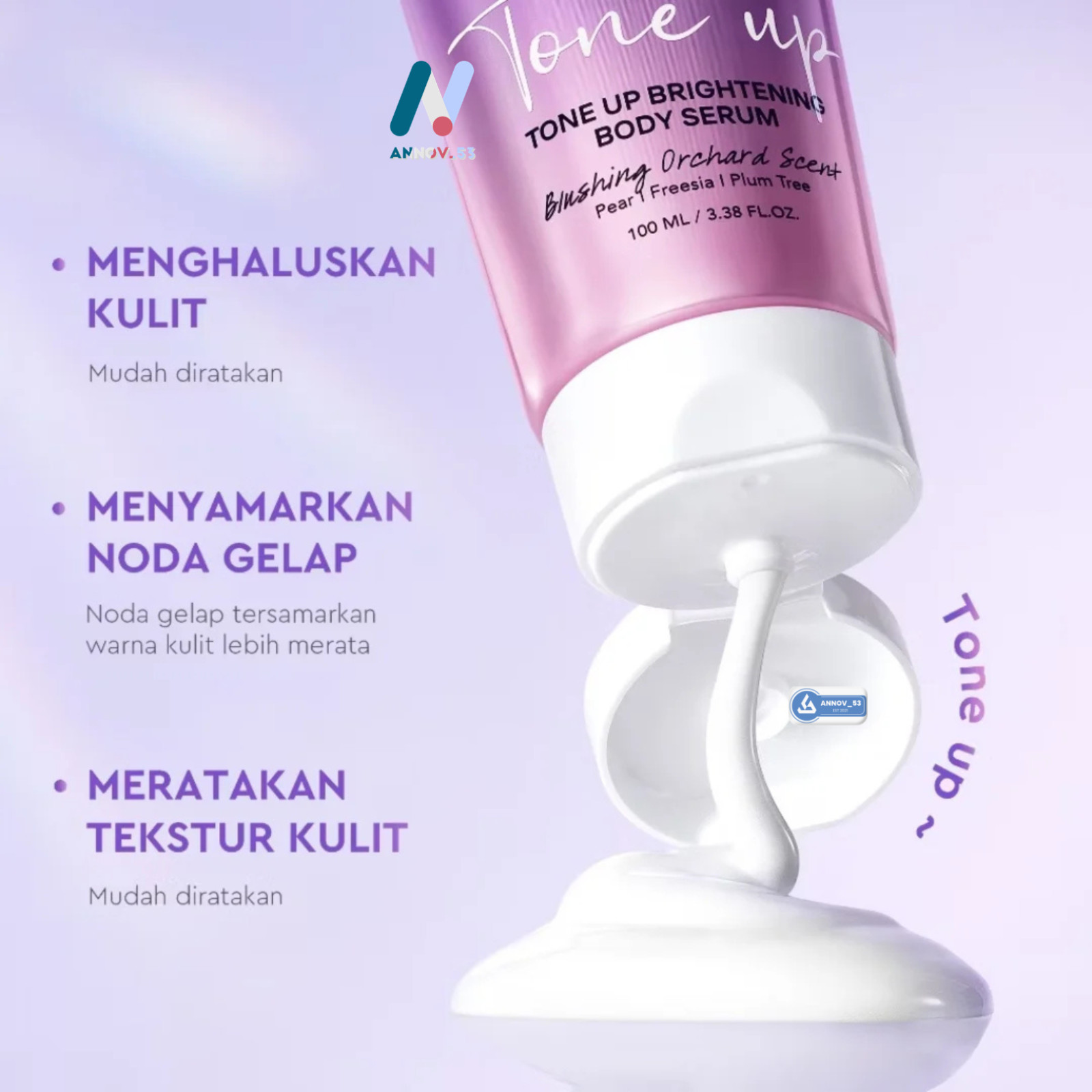 GLAD2GLOW Natural Tone Up Body Serum Moist Smooth Dark Spots Waterproof 100ml