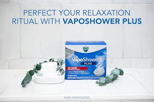 Vicks VapoShower Plus Shower Steamers Eucalyptus & Menthol Aromatherapy 12 Count