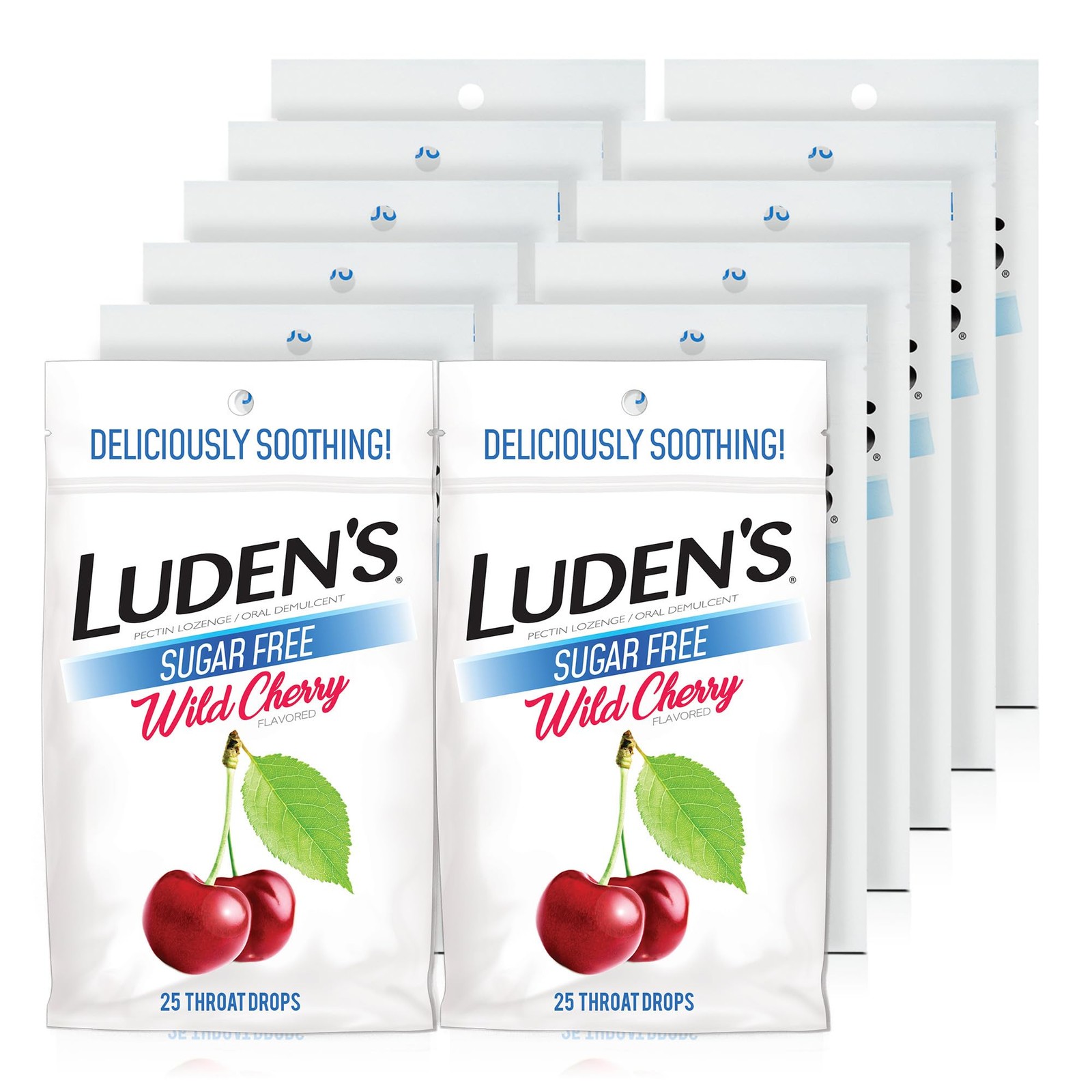 Ludens Sugar Wild Cherry Throat Drops Sore Throat Relief 25 Count 12 Pack