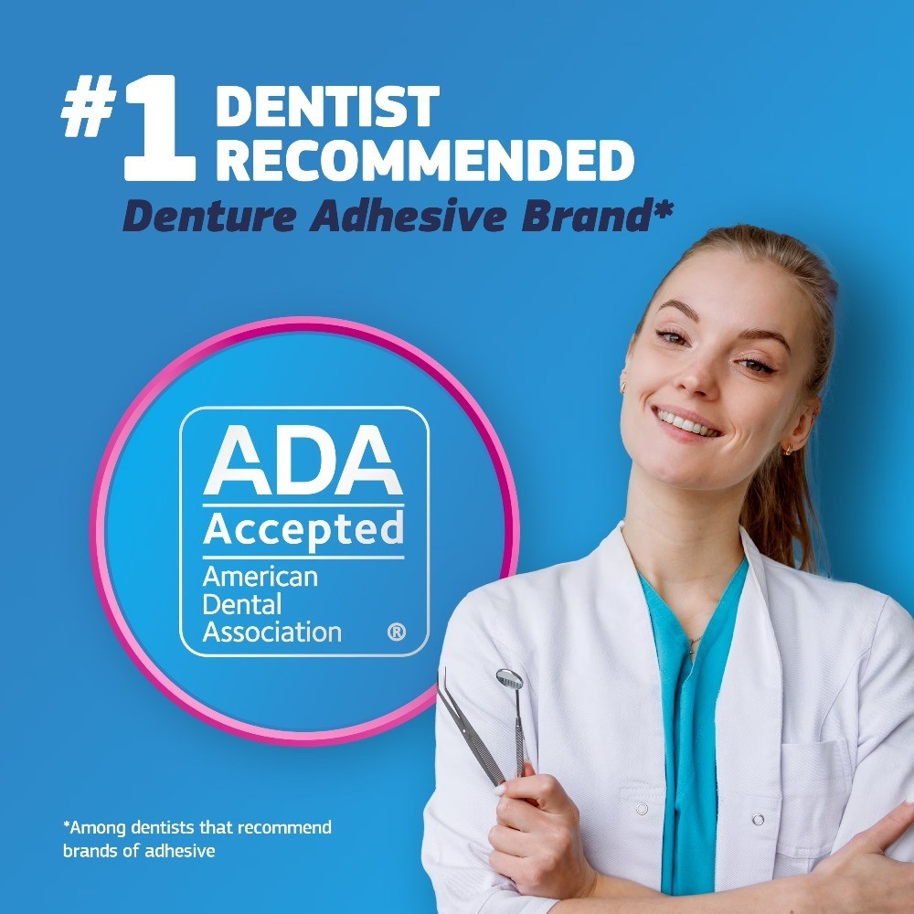 Denture Adhesive Cream All Day Hold Strong Secure Fixative for Full Partial