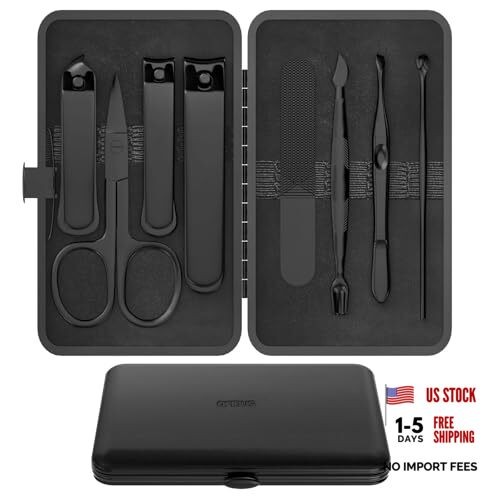 Precision 8 Pieces Men’s Nail Grooming Travel Kit, Stainless Steel Manicure