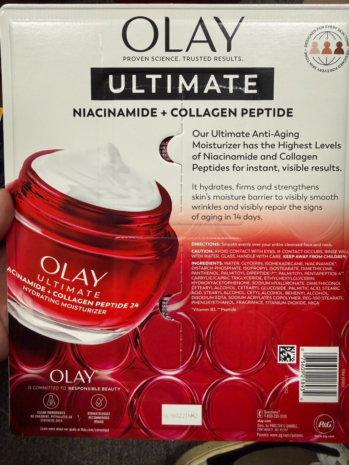 Olay Ultimate Niacinamide + Collagen Hydrating Moisturizer, 1.7 Ounce (2 Pack)