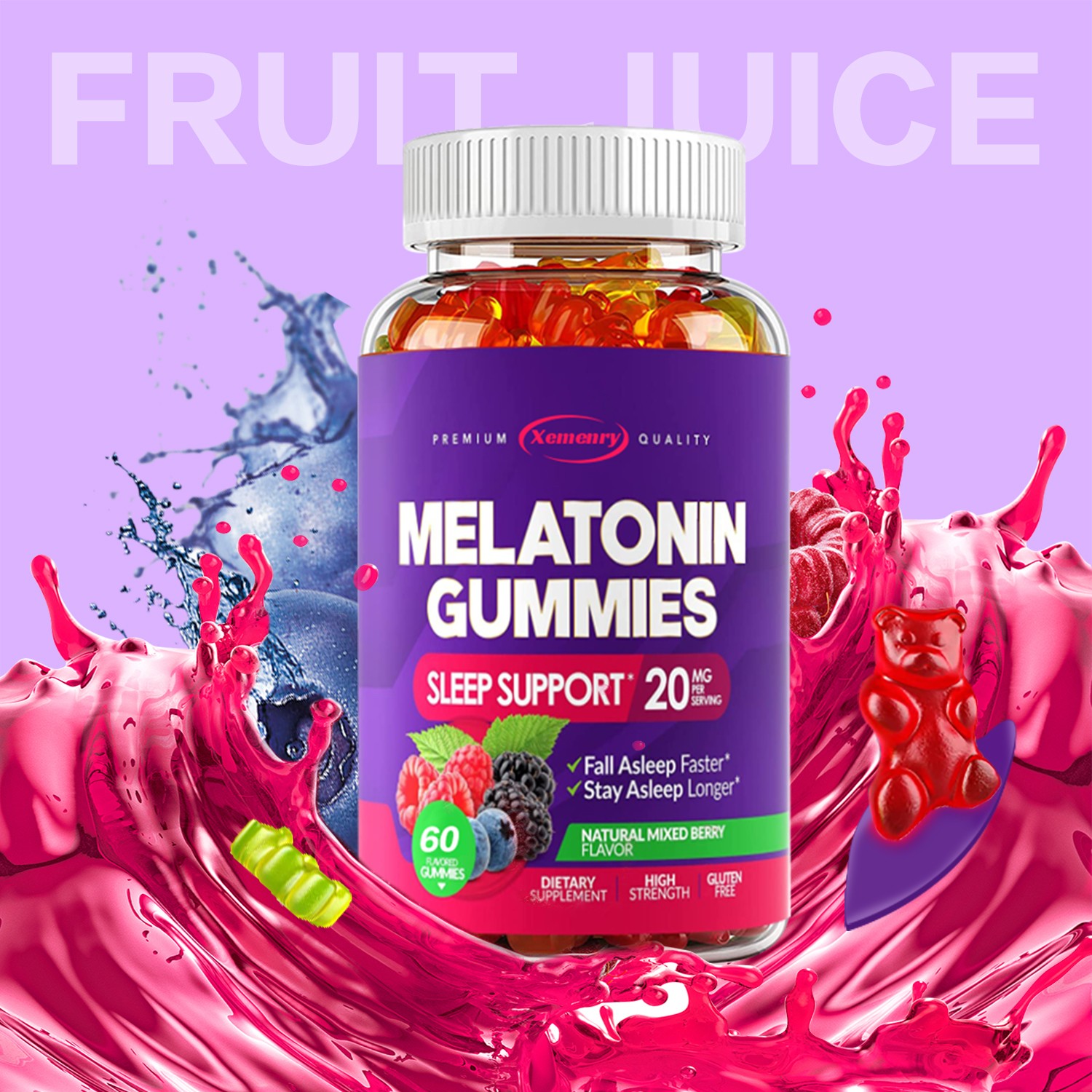 Melatonin Gummies 20mg – Sleep Aid , Fall Asleep Fast and Stay Asleep Quality