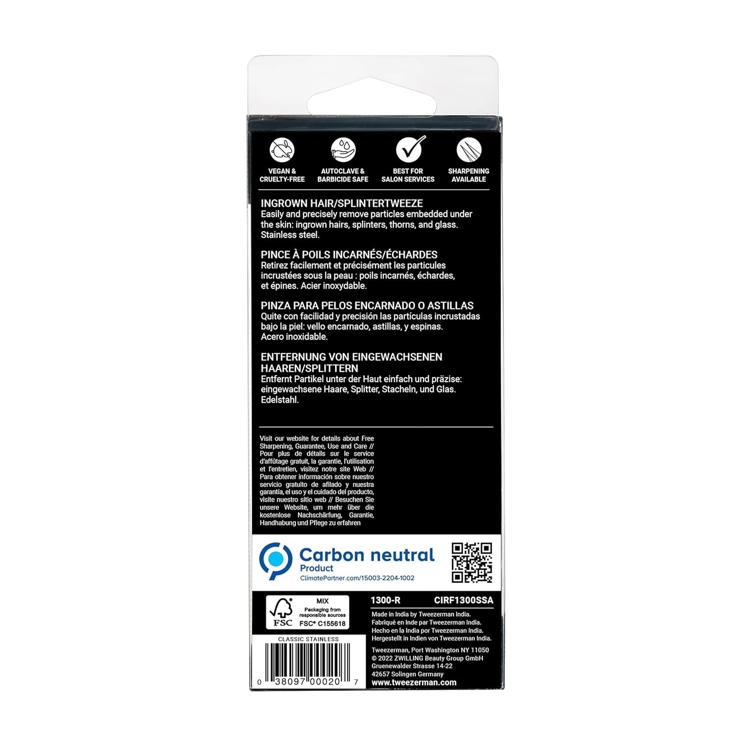 Tweezerman Stainless Steel Ingrown Hair Splintertweeze for Women and Men