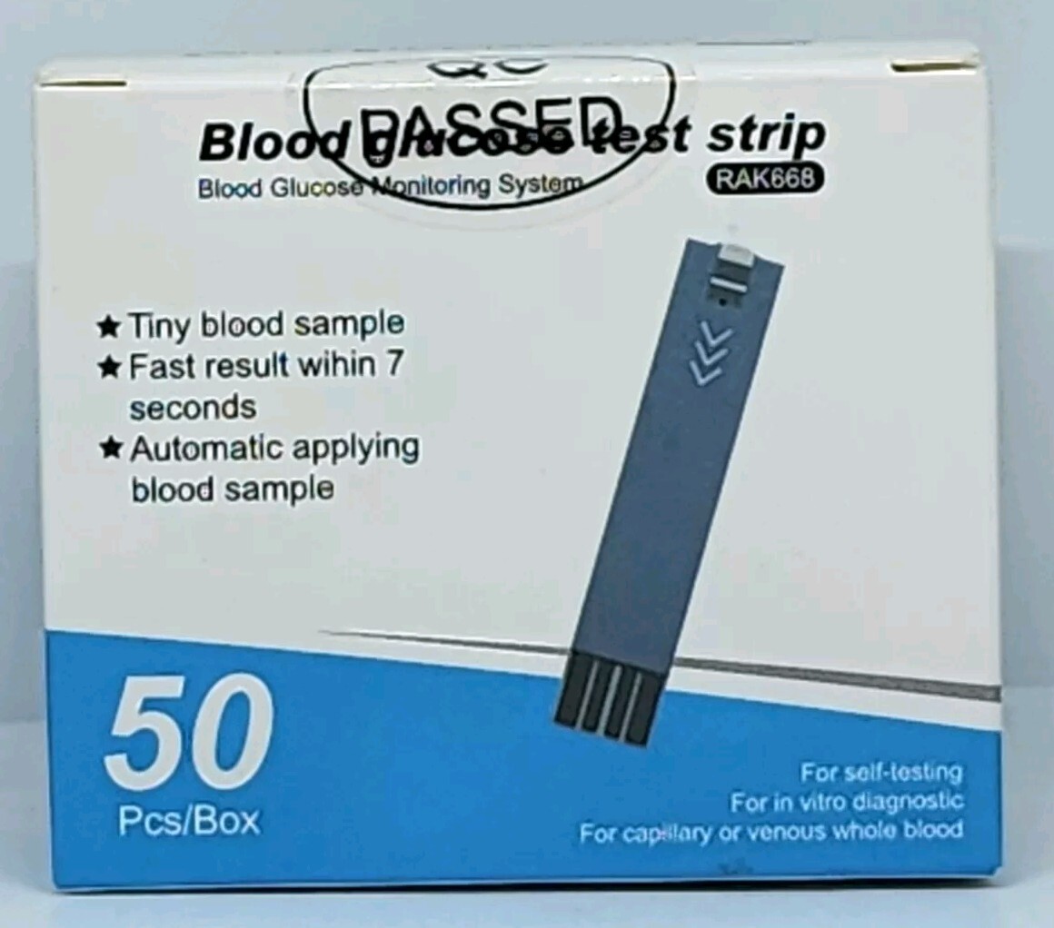 RAK668 Model DS-9 Blood Glucose Test Strips 50 Count New in Box Exp. 05/01/2025